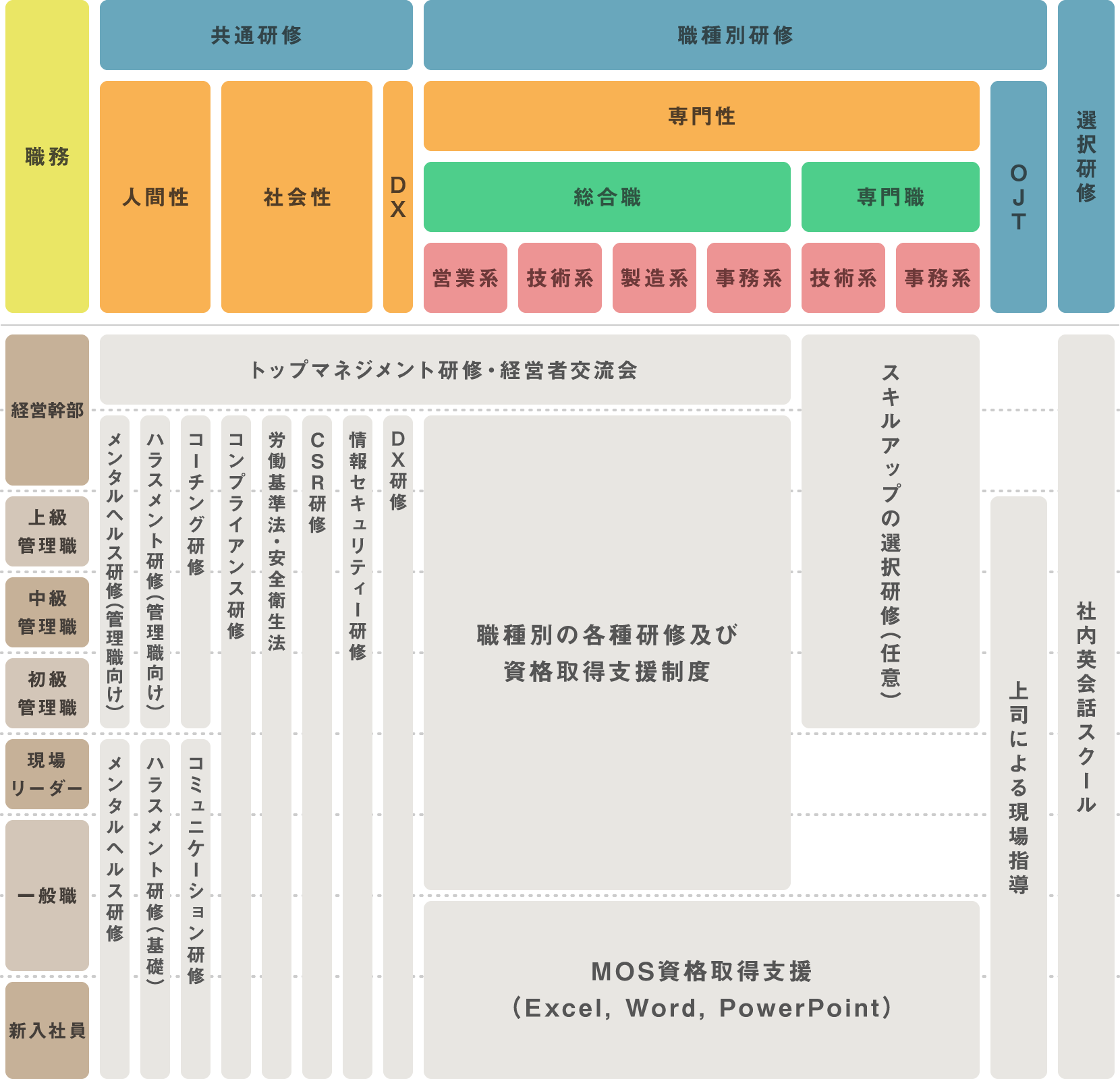 タイム技研の教育体系図