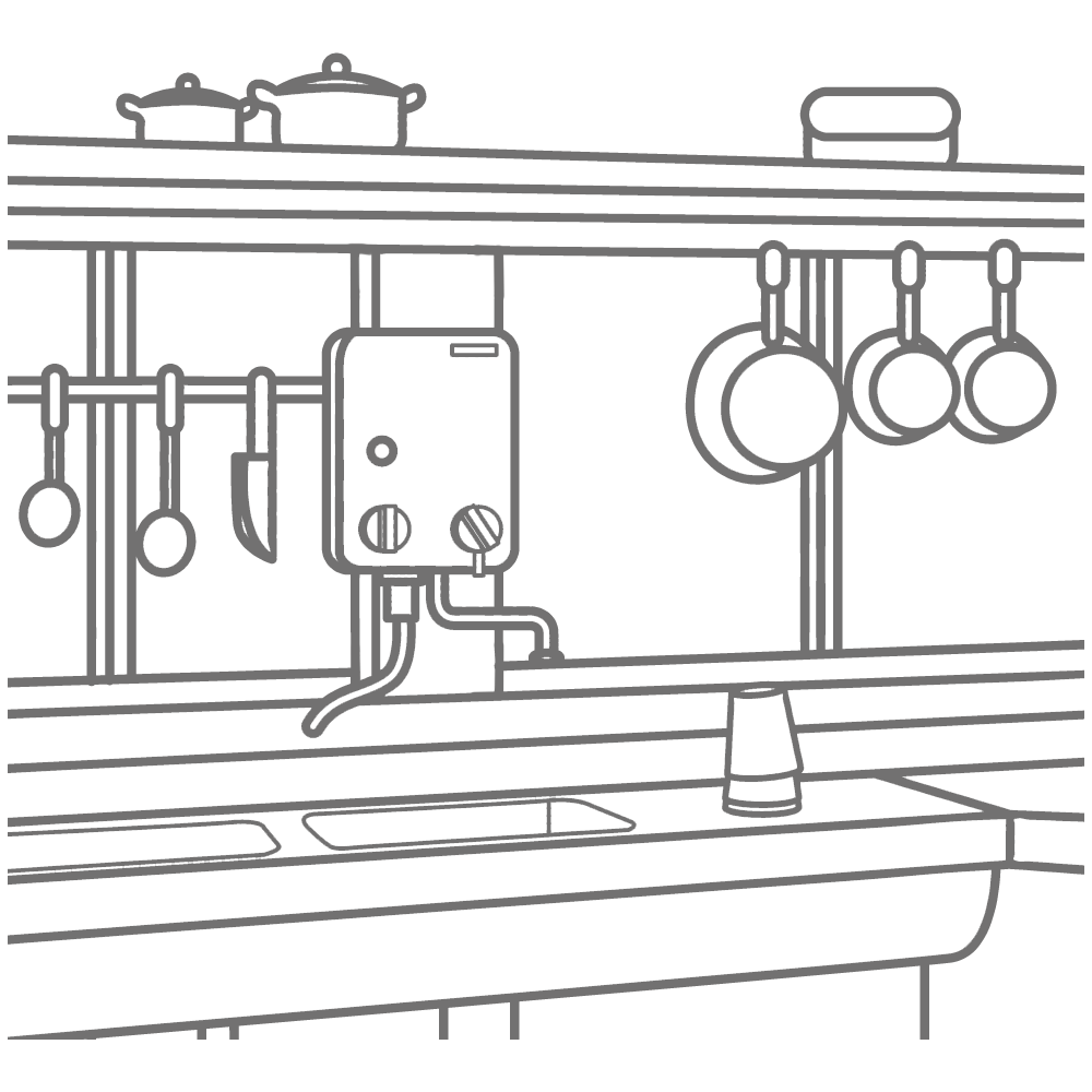 キッチン用のガス小型給湯器や内風呂が広く普及
